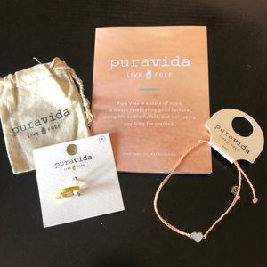 Pura Vida Ring “GOLDEN” & Heart of Pearl Anklet